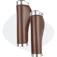 Voltano Leren Fietshandvatten Bruin - Ergonomisch Gevormd - Met Inbus Lock On