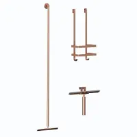 Guido Gusto Douche accessoiresset inclusief vloerwisser - douchewisser en doucherek copper
