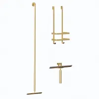 Guido Gusto Douche accessoiresset inclusief vloerwisser - douchewisser en doucherek mat goud
