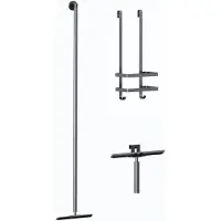 Guido Gusto Douche accessoiresset inclusief vloerwisser - douchewisser en doucherek gun metal