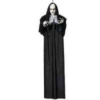 Atosa Halloween/horror thema hang decoratie Geest/spook Non - met LED licht - enge/griezelige pop - 120 cm