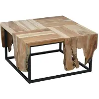 Ambiance Bijzettafel teakhout 65x65 cm - Hoogte 35 cm