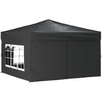 vidaXL Partytent inklapbaar met zijwanden 3x3 m antracietkleurig