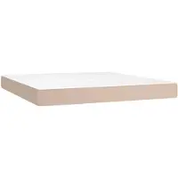 vidaXL Pocketveringmatras medium 160x200x20 cm kunstleer cappuccinokleurig