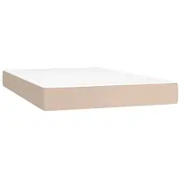 vidaXL Pocketveringmatras medium 120x200x20 cm kunstleer cappuccinokleurig