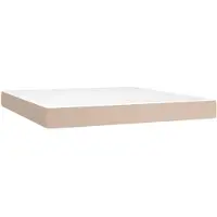 vidaXL Pocketveringmatras medium 180x200x20 cm kunstleer cappuccinokleurig