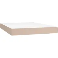vidaXL Pocketveringmatras medium 140x200x20 cm kunstleer cappuccinokleurig