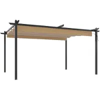 vidaXL Paviljoen met uitschuifbaar dak, 4x3 meter, taupekleurig