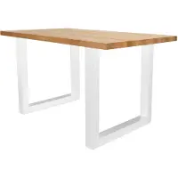 Dimehouse Eettafel Rover eikenhout 200x100 U-poot wit