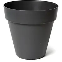 Mega Collections Plantenpot/bloempot - kunststof - zwart - D34 x H33 cm - Plantenpotten