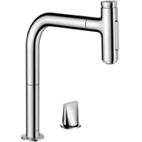 Hansgrohe metris select m71 2-gats eengreeps keukenmengkraan met uittrekbare vuistdouche, chroom