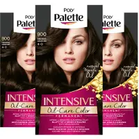 Palette - 800 Donkerbruin - Haarverf - Intensieve, Natuurlijke Kleuren met 100% Grijsdekking - Voordeelverpakking - 3 stuks