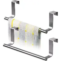 TATKRAFT HORIZON 2 Pack RVS Kastdeur Handdoekrek voor de keukenkast of een andere deur - 23CM - Set Van 2 Stuks