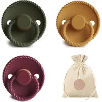 Frigg Rope T2 - Olive, Honey Gold, Sweet Cherry + Bolletoet speenzakje - 6-18 maanden
