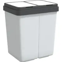 vidaXL Vuilnisbak dubbel 2x25 L wit