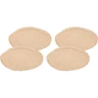 Chaks Placemats - 8x - D38 cm - gevlochten - beige - bohemian style