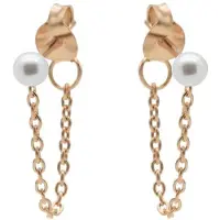 Karma Oorbellen Chain Single Pearl Rosé