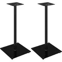 vidaXL Luidsprekerstandaards 2 st 1 pijler gehard glas zwart