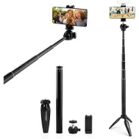 MOJOGEAR Vlog KIT: mini-statief, telefoonhouder & extra lange selfie stick