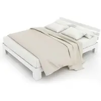 Merax Houten Tweepersoonsbed 140 x 200 cm - Bed voor 2 Personen - Wit