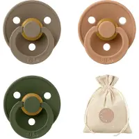 BIBS fopspenen - T1 - Huntergreen, Dark Oak, Earth + BolleToet speenzakje - 0-6 maanden - spenen - speen - fopspeen