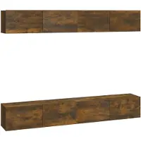 vidaXL Tv-wandmeubels 4 st 100x30x30 cm gerookt eiken