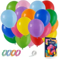 Fissaly 40 Stuks Gekleurde Latex Helium Ballonnen – Wit, Geel, Oranje, Rood, Roze, Paars, Blauw & Groen