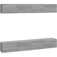 vidaXL Tv-wandmeubels 4 st 100x30x30 cm grijs sonoma eikenkleurig