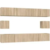 vidaXL 6-delige Tv-meubelset bewerkt hout sonoma eikenkleurig