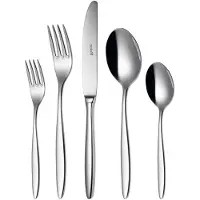 Sola Tulip Bestekset 9 Persoons - 90 Delig RVS Bestek Set - Zilverwit Edelstaal 18/10 - Vaatwasserbestendig - Zilver