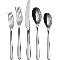 Sola Twist Bestekset 6 Persoons - 24 Delig RVS Bestek Set - Zilverwit Edelstaal 18/10 - Vaatwasserbestendig - Zilver