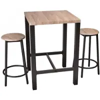 Urban Living - Hoge Bartafel met 2 ronde Krukken