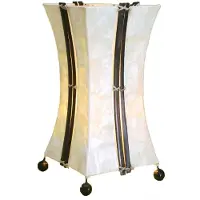 WORU Design tafellamp Milla, wit / opaal, Woon-/ Eetkamer, Bamboe, Design, tafellamp