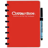 Correctbook A5 Uitwisbaar Notitieboek – Herbruikbaar schrift – Horizon Red – Gelinieerd – Inclusief pen & wisdoekje – Aanvulbaar met extra pagina’s