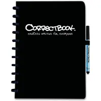 Correctbook A4 Uitwisbaar Notitieboek – Herbruikbaar schrift – Ink Black / Zwart – Gelinieerd – Inclusief pen & wisdoekje – Aanvulbaar met extra pagina’s