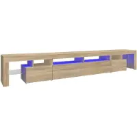vidaXL Tv-meubel met LED-verlichting 260x36,5x40cm sonoma eikenkleurig