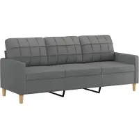 vidaXL Driezitsbank 180 cm stof donkergrijs