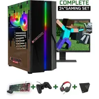 Screenon - Minecraft Edition Gaming Set - X10999 - V1 (GamePC.X10999 + 24 Inch Monitor + Toetsenbord + Muis + Controller) + WiFi & Bluetooth
