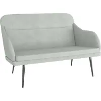 vidaXL Bankje 110x76x80 cm fluweel lichtgrijs