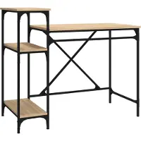 vidaXL Bureau schappen 105x50x90 bewerkt hout en ijzer sonoma eiken
