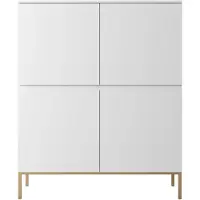 Selsey Dressoir Kate 4 deur | Design spaanplaat wit 100x122x35 cm dressoirs | NADUVI
