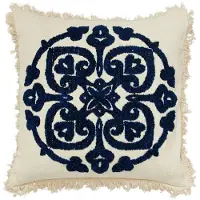 Nordal Ursa kussen off white/blauw inclusief vulling - 2590