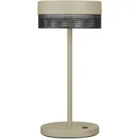 HELL LED tafellamp Mesh oplaadbare batterij, hoogte 30cm zand/zwart Mesh, dimbaar, crème / amber, Woon-/ Eetkamer, Aluminium, Modern