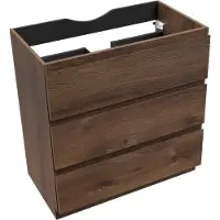 Linie Lado staande wastafelonderkast 80 x 46 cm bruine eik 3 lades
