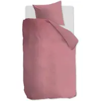 Ambiante Cotton Uni dekbedovertrek - Effen - Eenpersoons - 140x200/220 - Roze