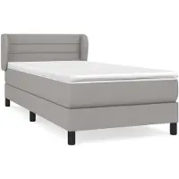 vidaXL Boxspring met matras stof lichtgrijs 80x200 cm