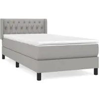 vidaXL Boxspring met matras stof lichtgrijs 100x200 cm