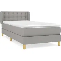 vidaXL Boxspring met matras stof lichtgrijs 100x200 cm