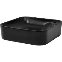 LuxeBath wastafel, opzetwastafel, vierkant, 43x43x12 cm, mat zwart, van keramiek