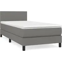 vidaXL Boxspring met matras stof donkergrijs 80x200 cm